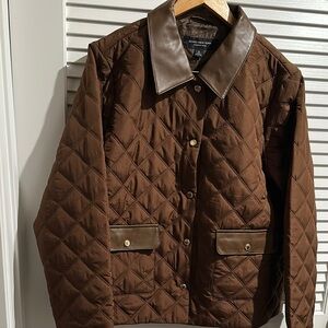 NWT Marc New York Chocolate Brown Quilted Button Down Jacket W/Two front Pockets
